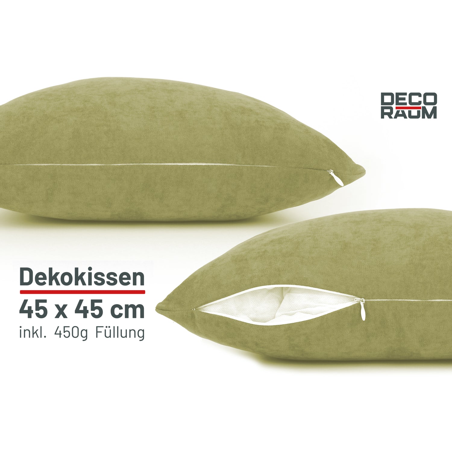 Dekokissen Uni Grün mit Füllung