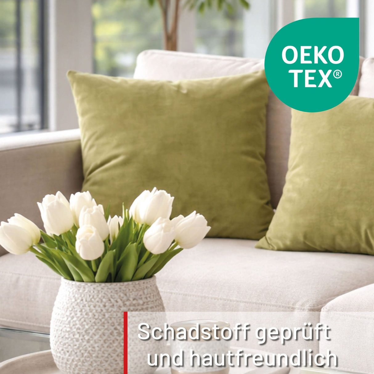 Coussin décoratif uni vert