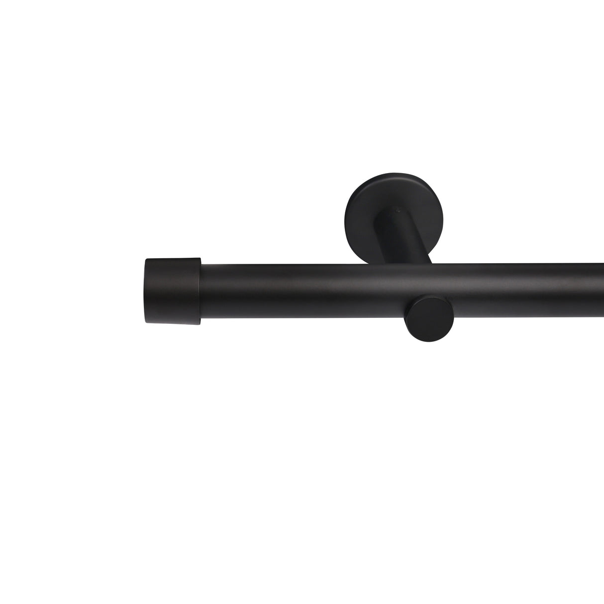 Gardinenstange Style 25mm Schwarz-matt mit Kappe