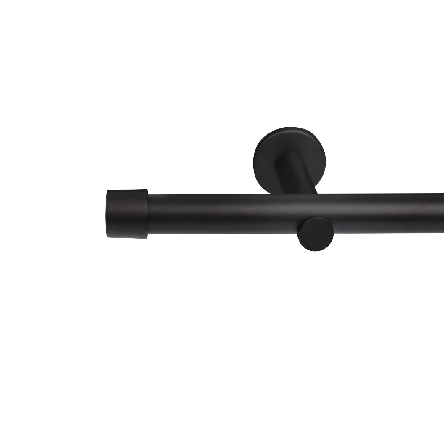 Gardinenstange Style 25mm Schwarz-matt mit Kappe