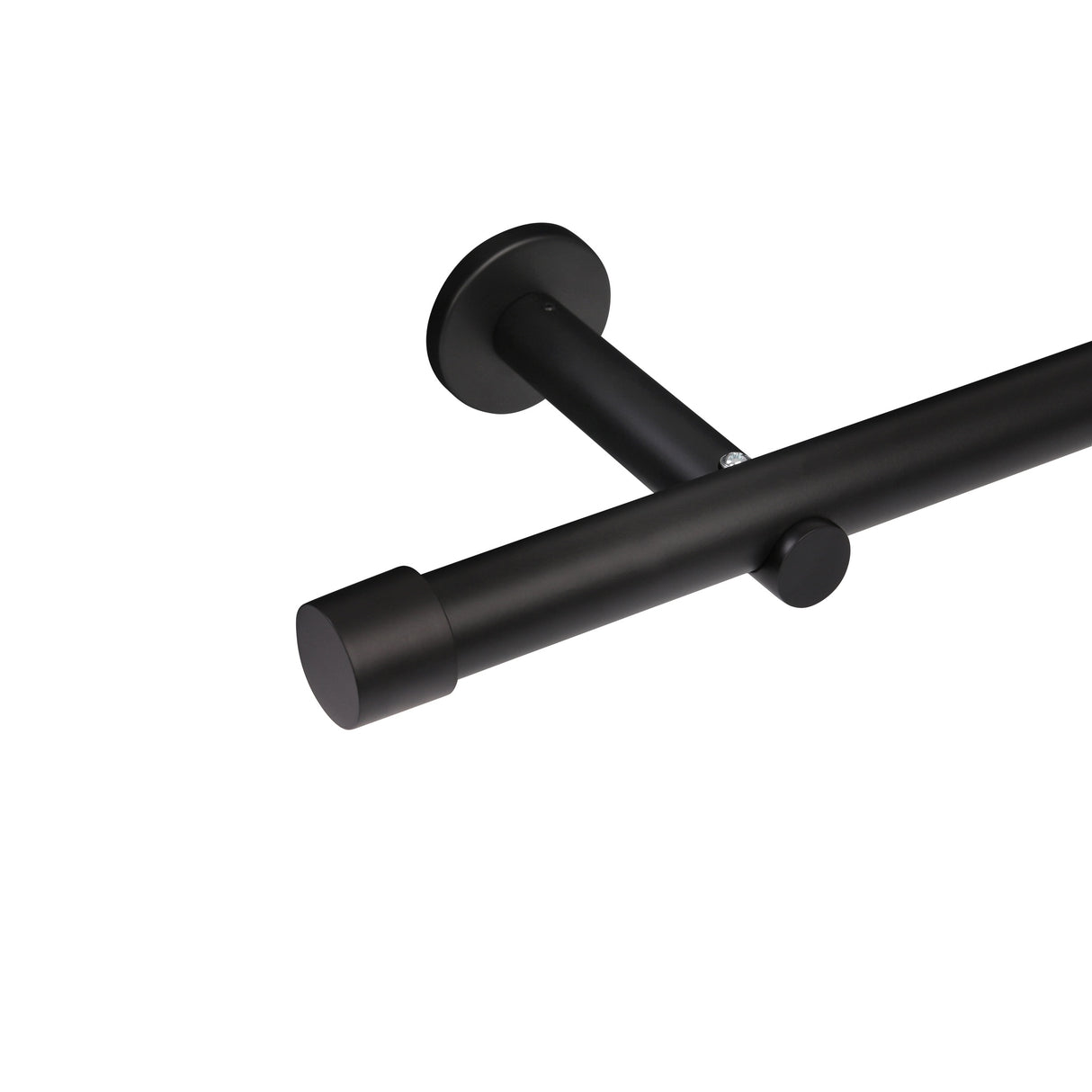 Gardinenstange Style 25mm Schwarz-matt mit Kappe