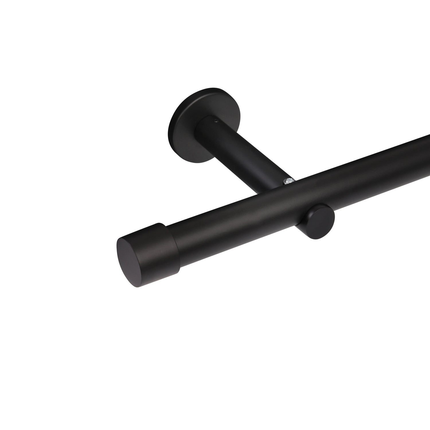 Gardinenstange Style 25mm Schwarz-matt mit Kappe