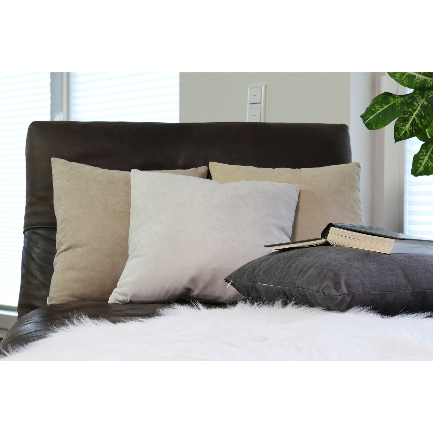 Dekokissen Uni Anthrazit mit Füllung