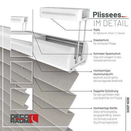Plissee Basic Blickdicht nach Maß
