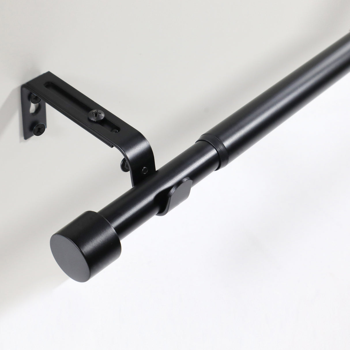 Gardinenstange ausziehbar Flexa Schwarz-matt Endstück Kappe 16/19mm 160-300cm