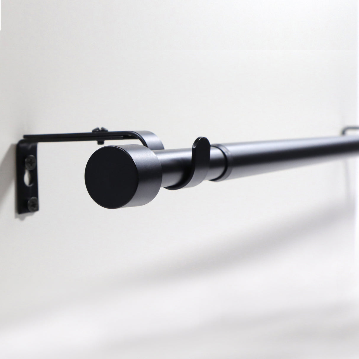 Gardinenstange ausziehbar Flexa Schwarz-matt Endstück Kappe 16/19mm