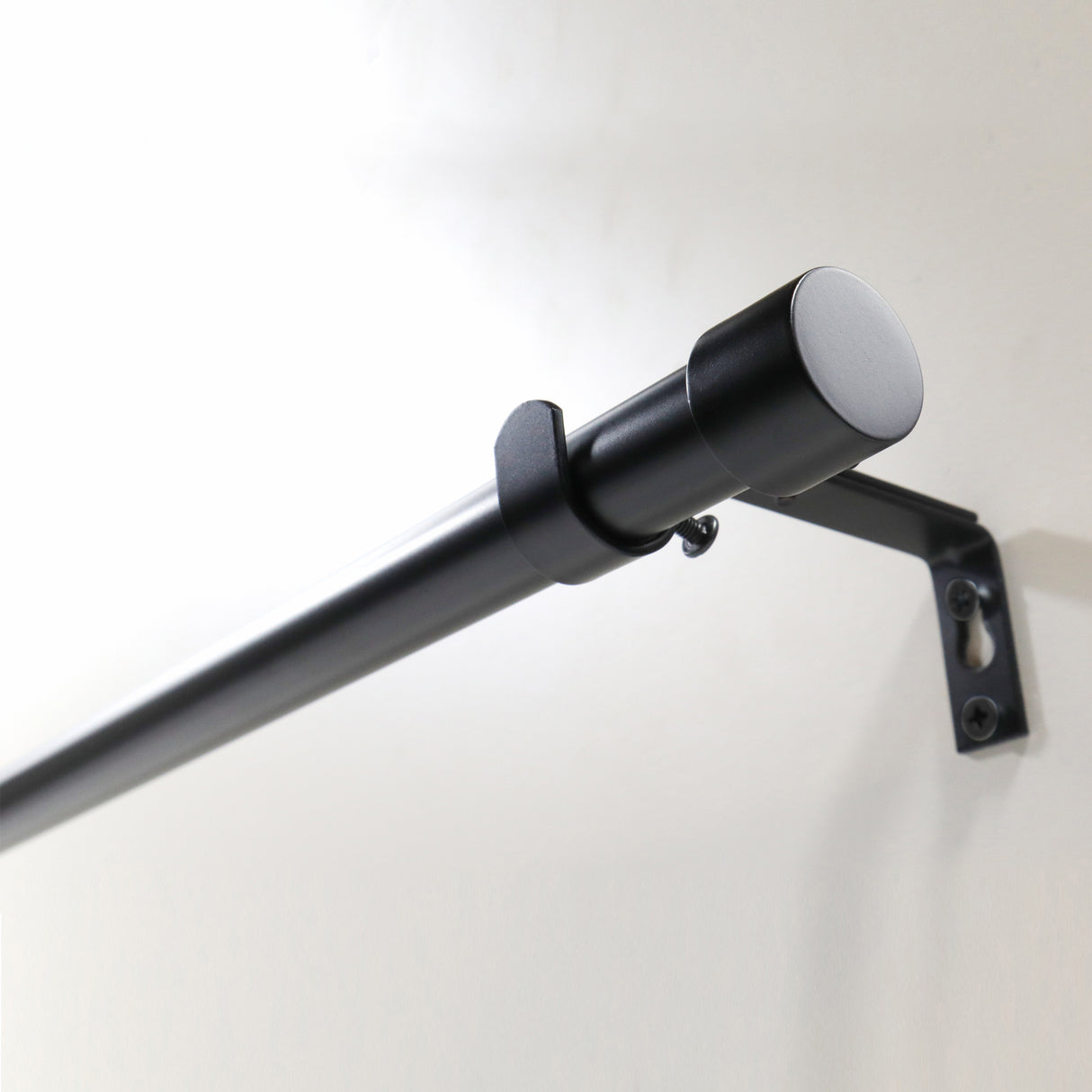 Gardinenstange ausziehbar Flexa Schwarz-matt Endstück Kappe 16/19mm