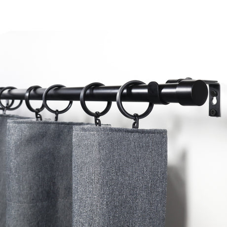 Gardinenstange ausziehbar Flexa Schwarz-matt Endstück Kappe 16/19mm