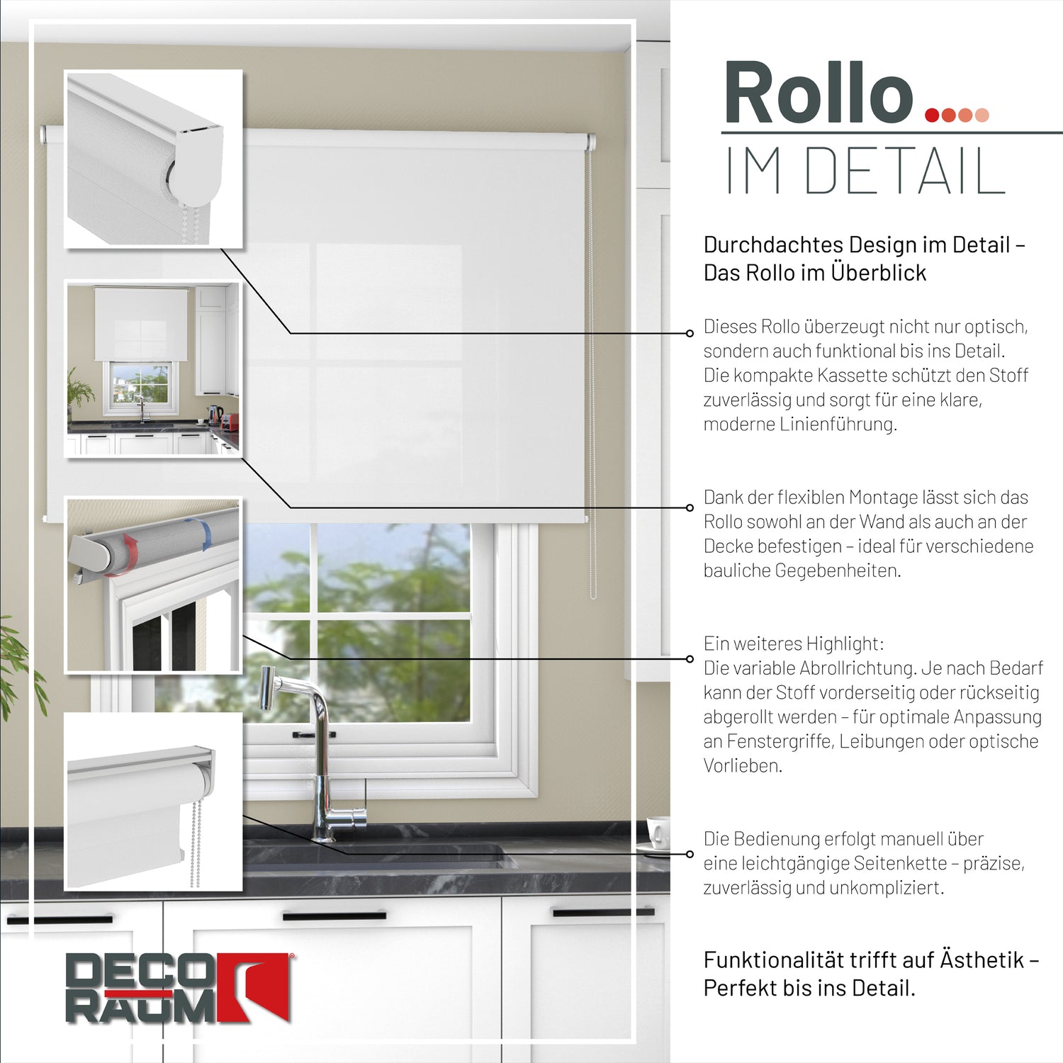Rollo Tageslicht - Standardgrößen mit Bohren