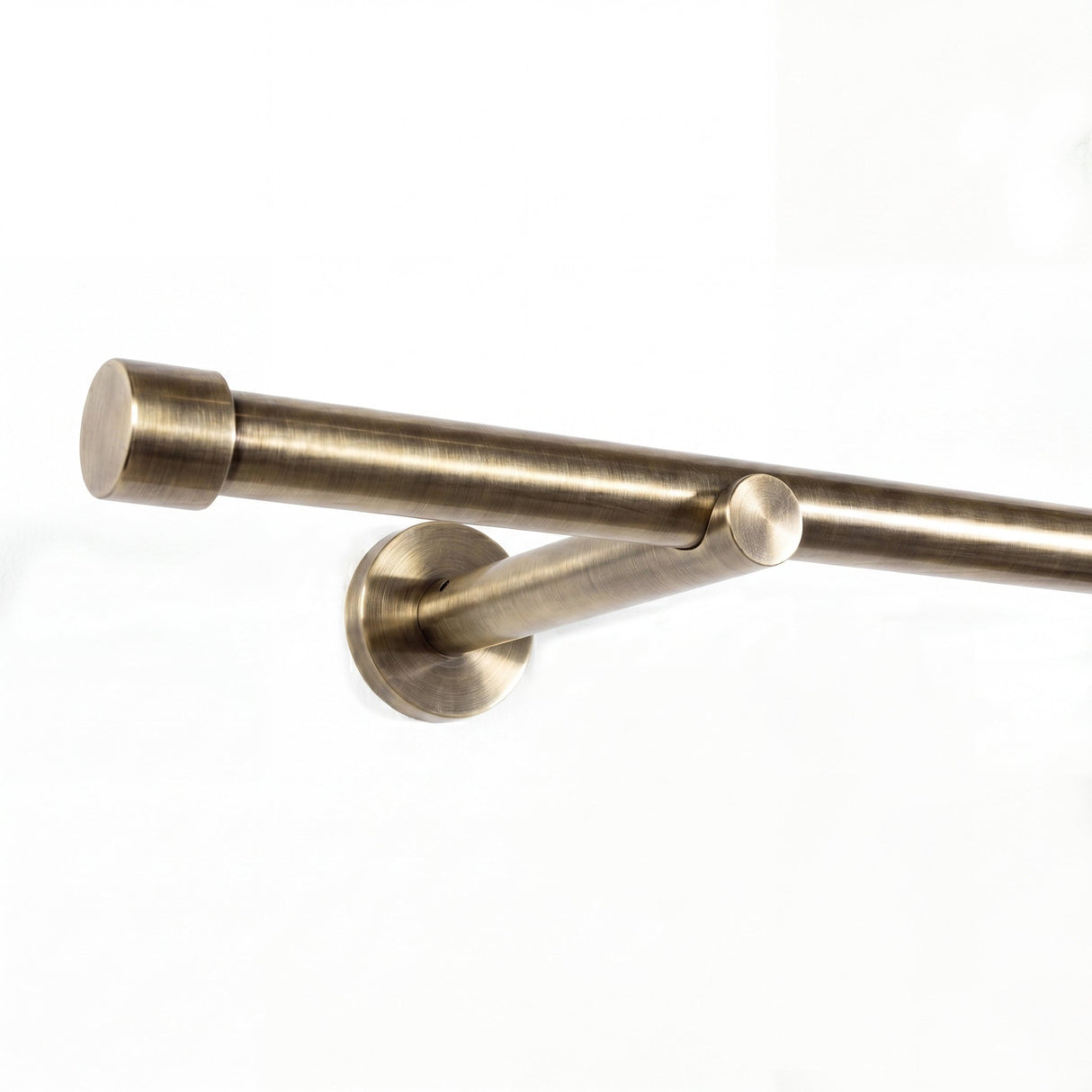 Custom-made curtain rod 25mm 1-track black matt with cap - Style series