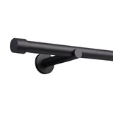 Custom-made curtain rod 25mm 1-track black matt with cap - Style series