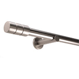Custom-made curtain rod 25mm 1-track stainless steel look with cylinder - Style series