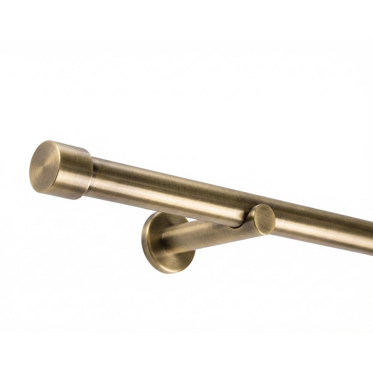 Custom-made curtain rod 25mm 1-track black matt with cap - Style series