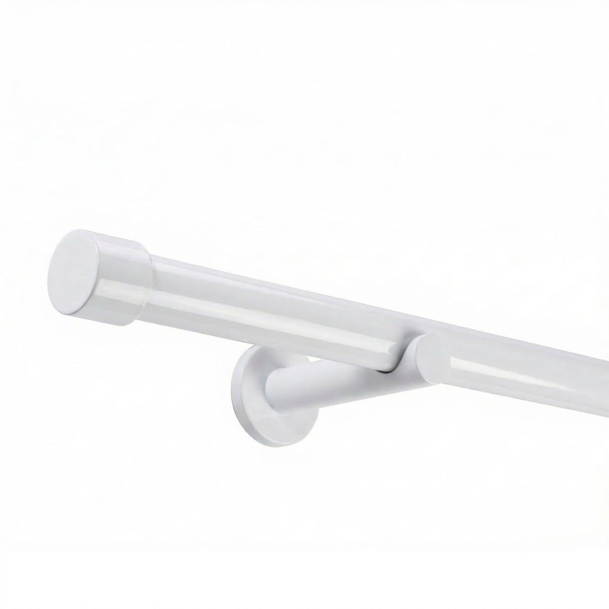 Custom-made curtain rod 25mm 1-track black matt with cap - Style series