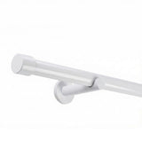 Custom-made curtain rod 25mm 1-track black matt with cap - Style series