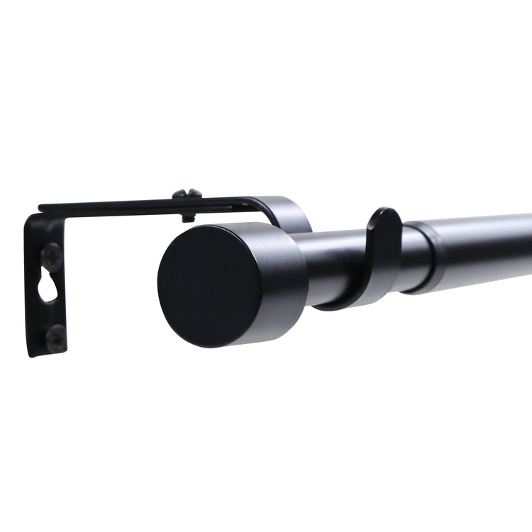 Gardinenstange ausziehbar Flexa Schwarz-matt Endstück Kappe 16/19mm
