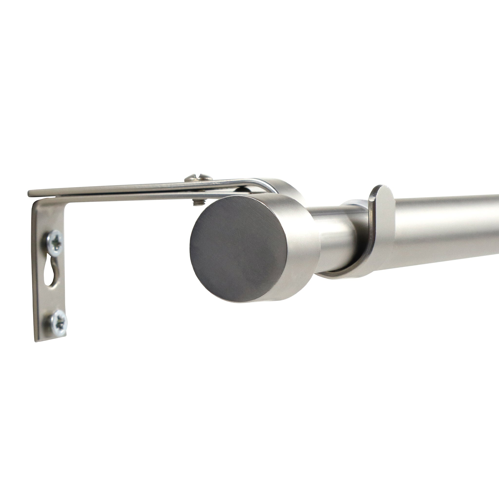 Gardinenstange ausziehbar Flexa Edelstahl-optik Kappe 19mm – Deco-Raum®