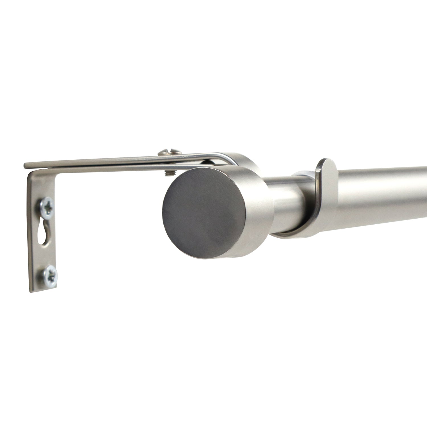 Curtain rod extendable Flexa stainless steel look end piece cap 16/19mm