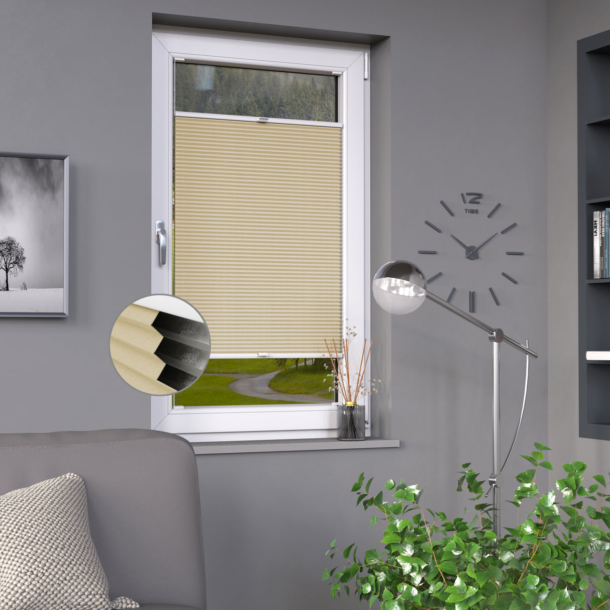 Plissee Wabe Thermo nach Maß – Sichtschutz für Fenster & Türen