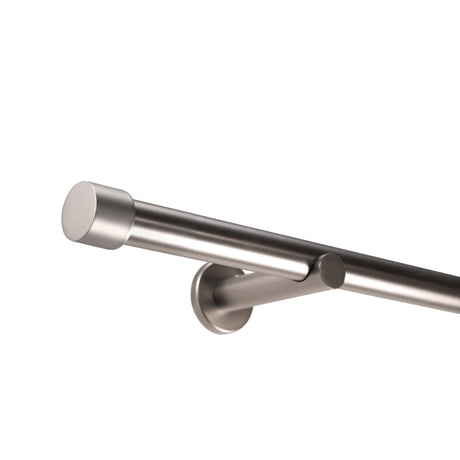 Gardinenstange Style 25mm Edelstahl-optik mit Kappe