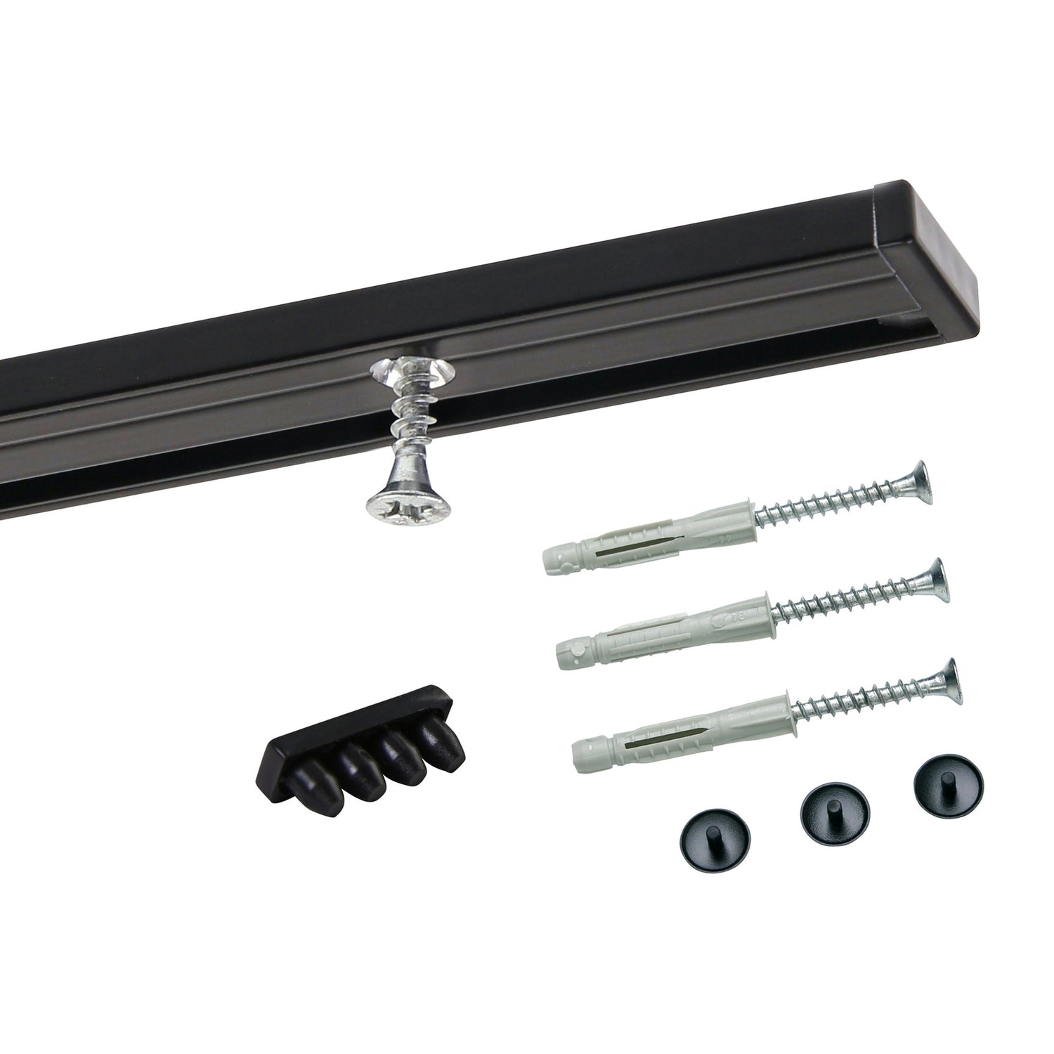 1-lauf Gardinenschiene Innenlauf Minimal Schwarz