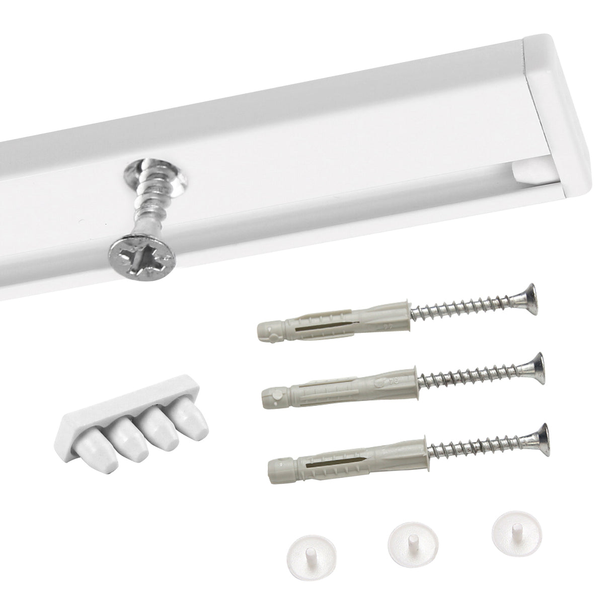 1-track curtain rail, inner track, minimal white
