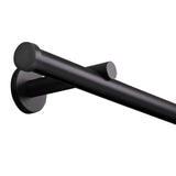 Frontansicht Gardinenstange Innenlauf Modern 20mm Schwarz mit Kappe - Deco-Raum®