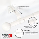 Gardinenstange ausziehbar Flexa Weiß Endstück Kugel 16/19mm