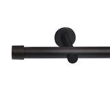 Custom-made curtain rod 25mm 1-track black matt with cap - Style series