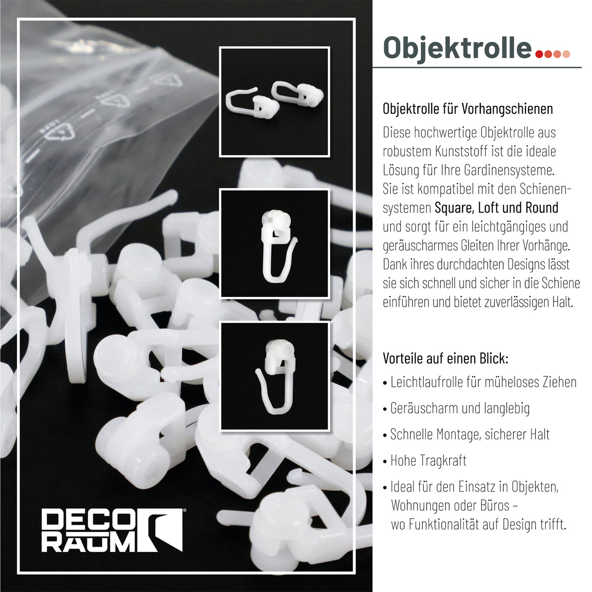 Objektrollen 6mm 100 Stück
