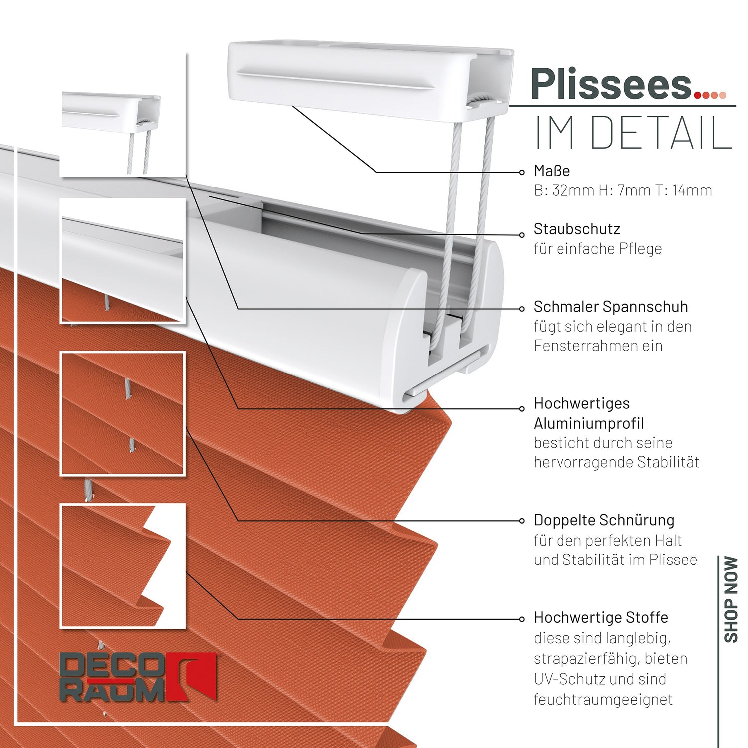 Plissee Basic Blickdicht nach Maß