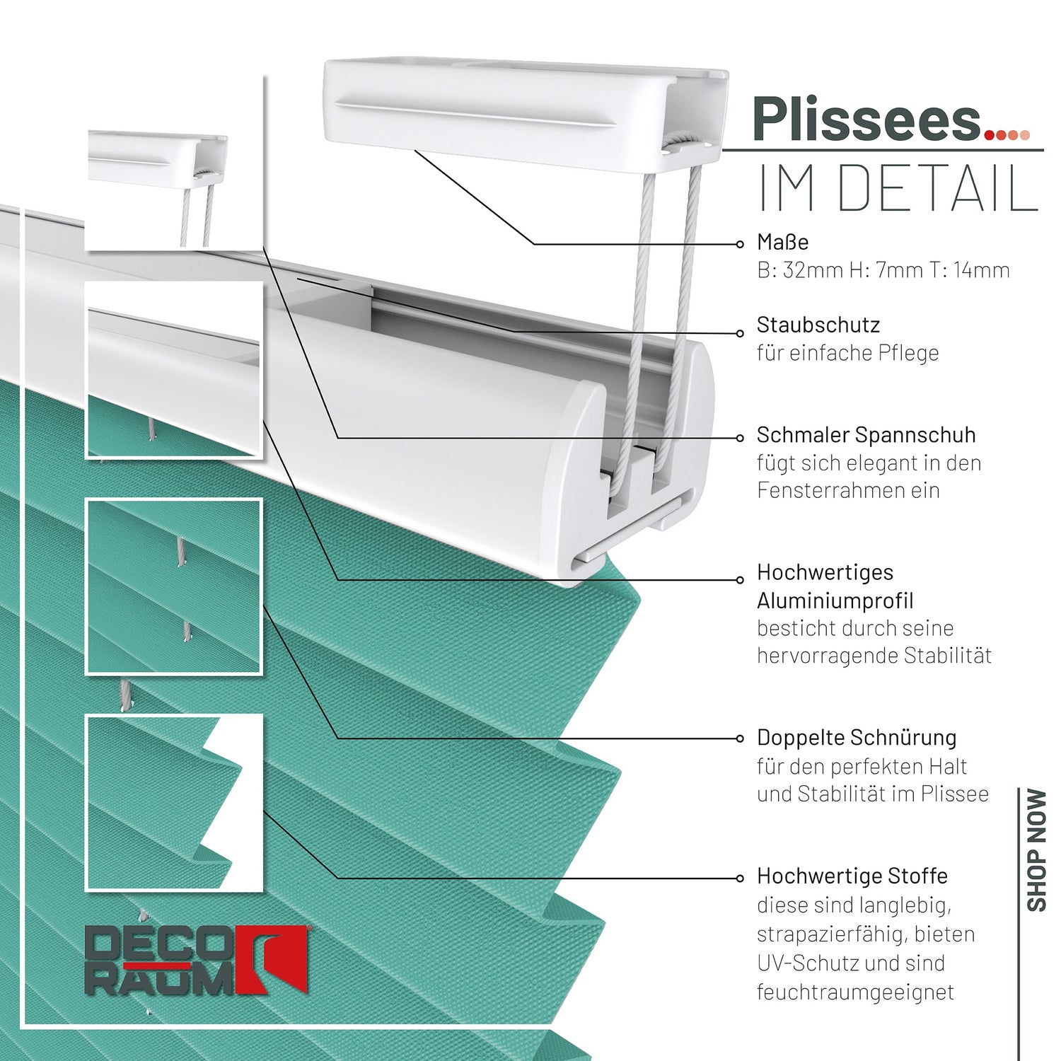 Plissee Basic Blickdicht nach Maß