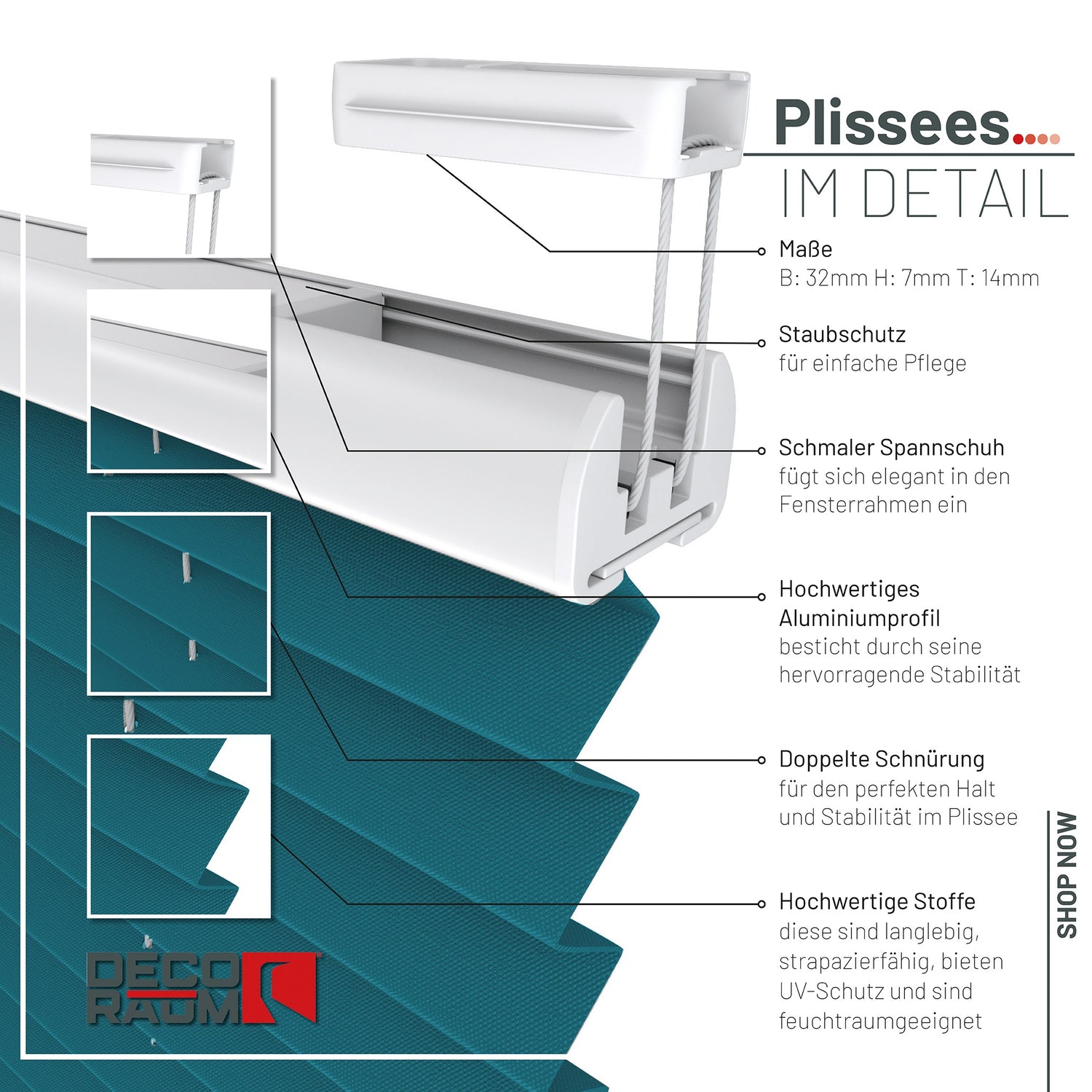 Plissee Basic Blickdicht nach Maß