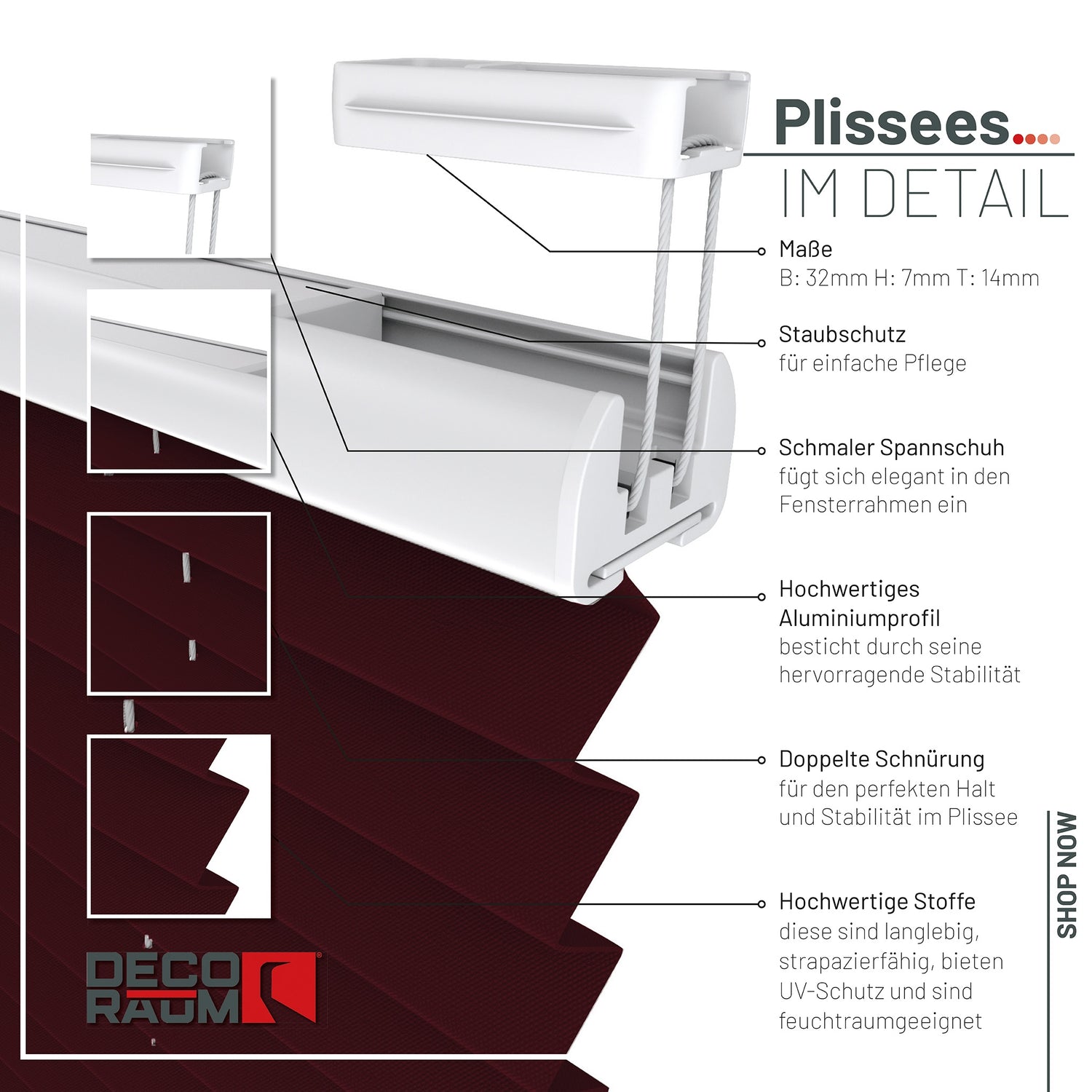 Plissee Basic Blickdicht nach Maß