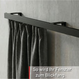 Curtain rail inner track made to measure 1-track black - Loft series