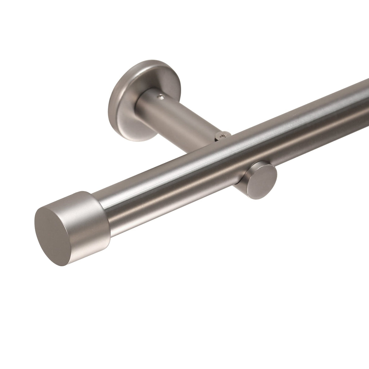 Curtain rod style in stainless steel look end piece cap 25mm