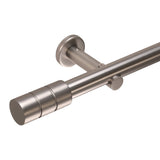 Custom-made curtain rod 25mm 1-track stainless steel look with cylinder - Style series