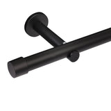 Custom-made curtain rod 25mm 1-track black matt with cap - Style series
