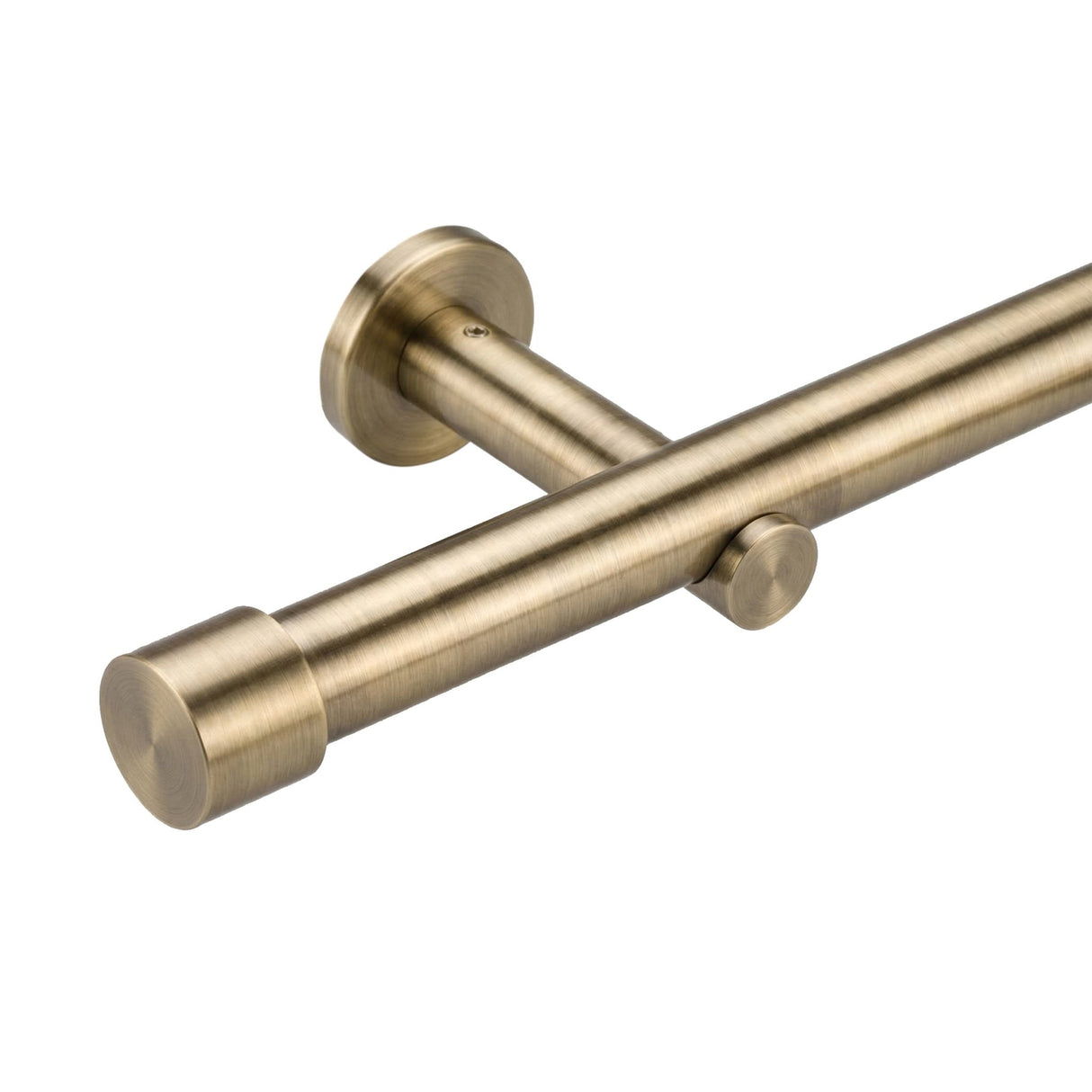 Custom-made curtain rod 25mm 1-track black matt with cap - Style series