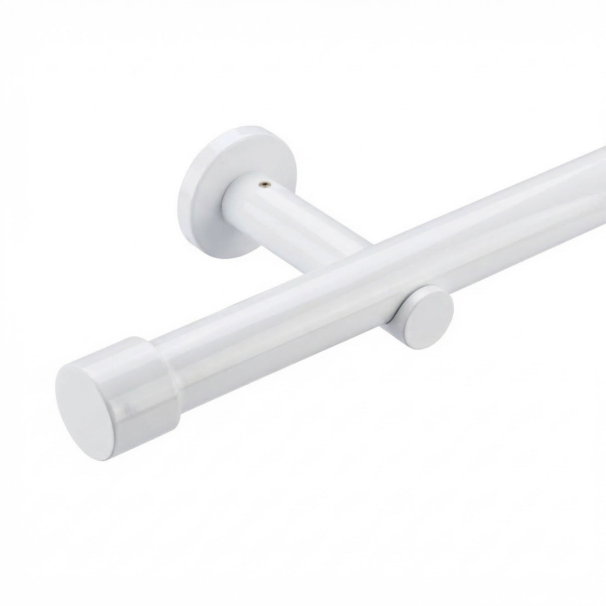 Custom-made curtain rod 25mm 1-track black matt with cap - Style series