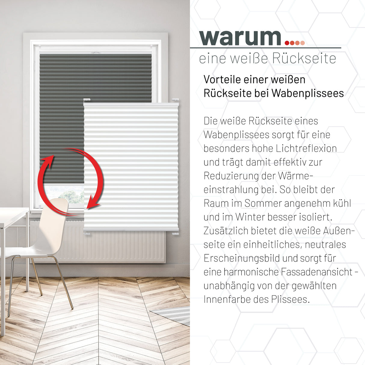 Plissee Wabe Thermo nach Maß – Sichtschutz für Fenster & Türen
