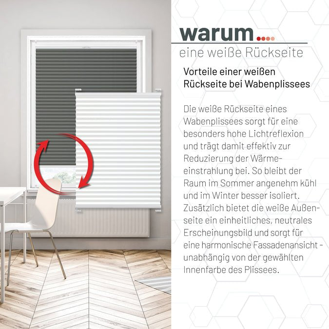 Plissee Wabe Thermo nach Maß – Sichtschutz für Fenster & Türen