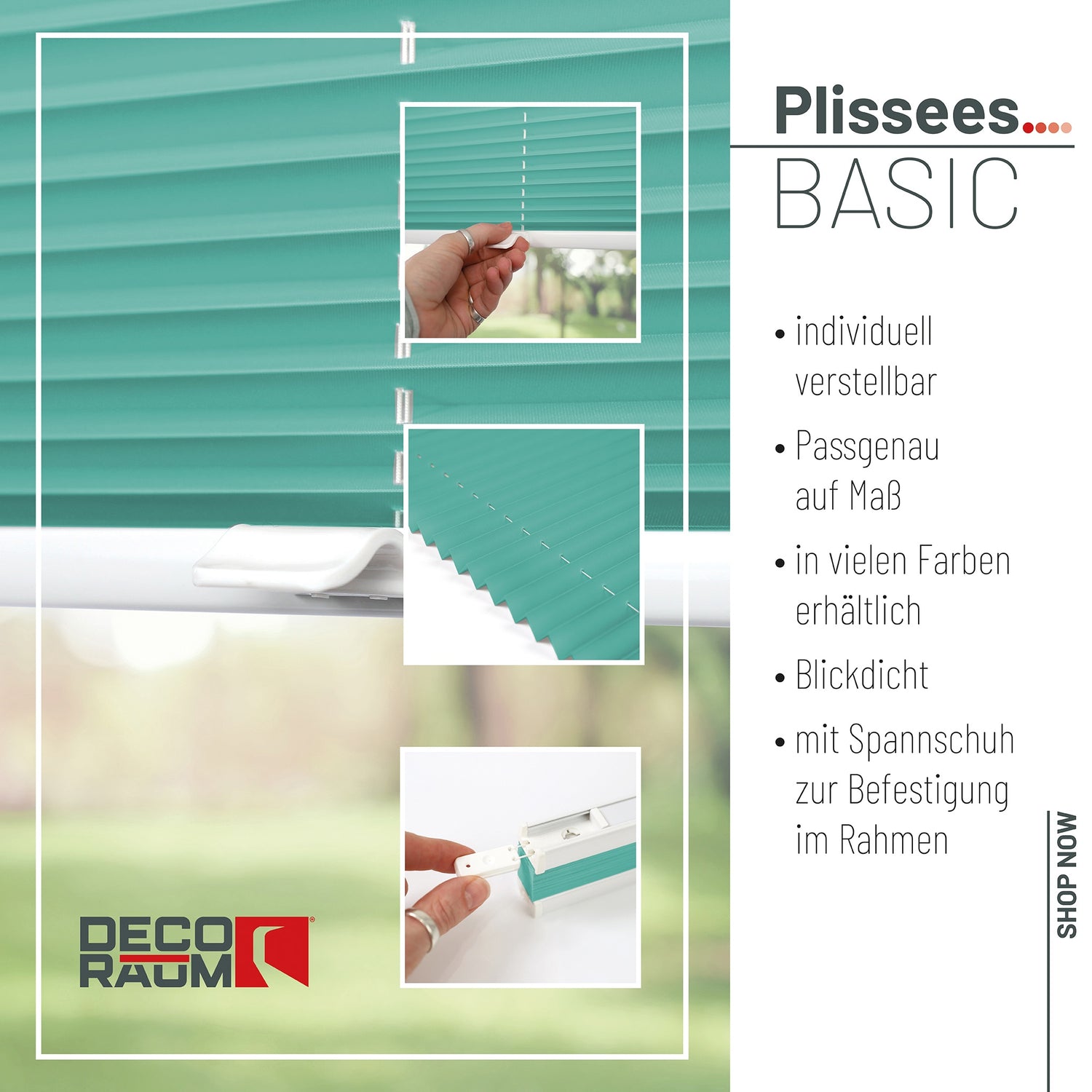 Plissee Basic Blickdicht nach Maß
