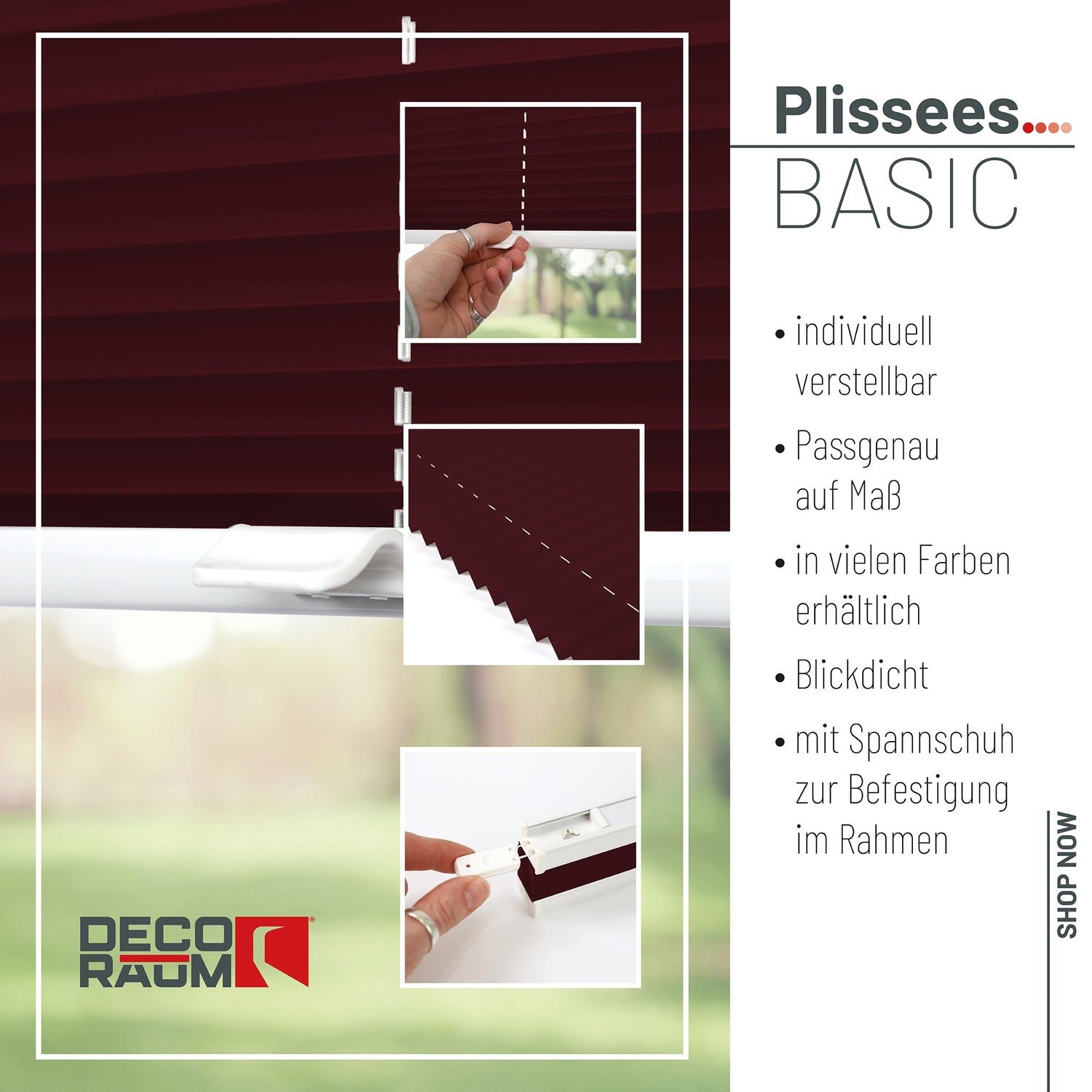 Plissee Basic Blickdicht nach Maß