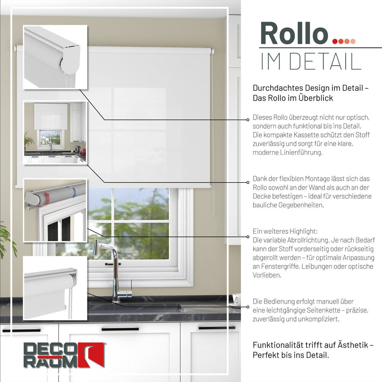 Rollo Tageslicht - Standardgrößen mit Bohren