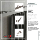 Curtain rail inner track made to measure 1-track stainless steel look - Series Loft