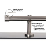 Gardinenstange Style 25mm Edelstahl-optik mit Kappe