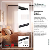 Gardinenschiene Innenlauf auf Maß 2-läufig Schwarz - Serie Minimal