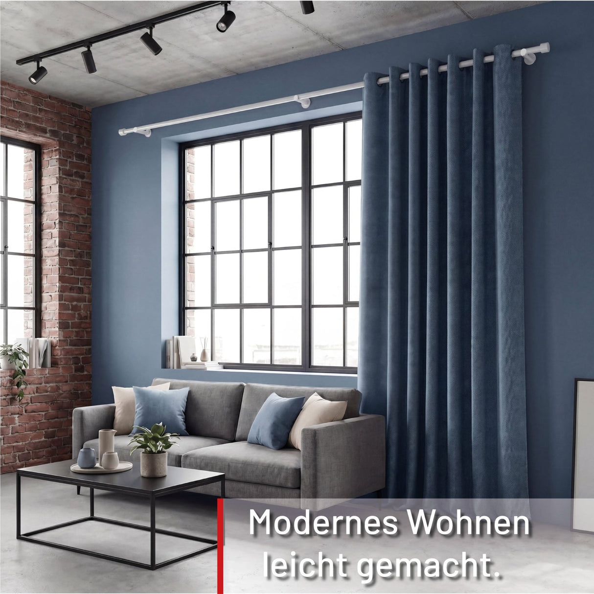 Custom-made curtain rod 25mm 1-track black matt with cap - Style series