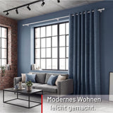 Custom-made curtain rod 25mm 1-track black matt with cap - Style series